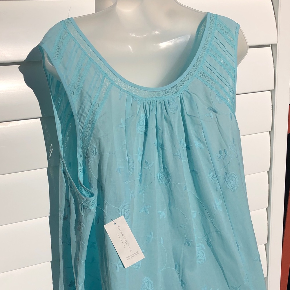 NWT Charter Club Aqua Sleeveless Chemise - Picture 9 of 9